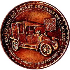 Monnaie de Paris Tourist Token - Ville de Gagny Centenaire du départ des Taxis de la Marne