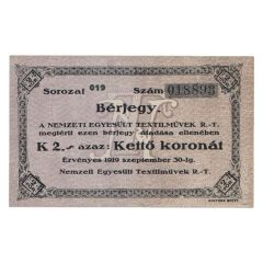 2 Korona Nemzeti Egyesült Textilművek Rt., Budapest