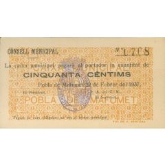 50 Céntimos Pobla de Mafumet