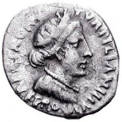 Denarius FERO / CAESAR DIVI F ARME CAPT
