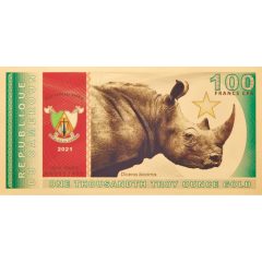 100 Francs Black Rhinoceros