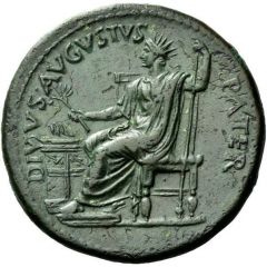 Sestertius - Augustus IMP T CAES DIVI VESP F AVG P M TR P P P COS VIII