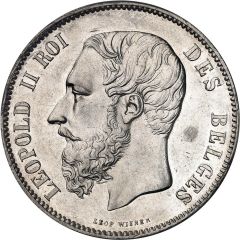 5 Francs - Léopold II Brussels Mint Visit - Pattern