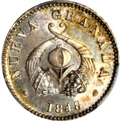1/2 Real Republic of Nueva Granada, Piedfort