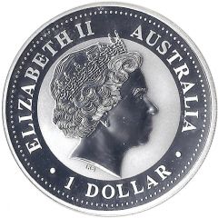 1 Dollar - Elizabeth II 4th Portrait - Year of the Dragon - Silver Bullion Coin