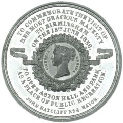 Medal - Victoria Aston Hall, J. Moore, white metal