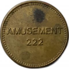 Token - Amusement 222 No Cash Value