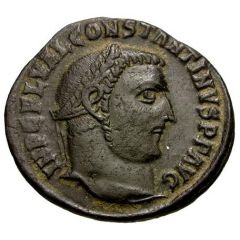 Nummus - Constantinus I IOVI CONSERVATORI AVGG, wreath / officina mark / III, Antioch