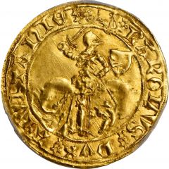Gold Ecu with Knight - Charles of France