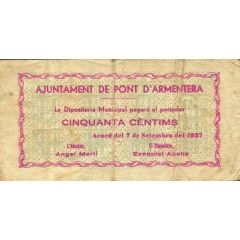 50 Céntimos Pont d`Armentera