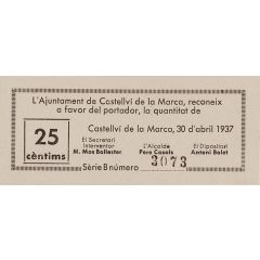 25 Céntimos Castellví de la Marca