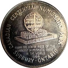 Medallion - Sudbury `Numismatic Park` `Big Nickel`, silver
