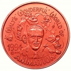 Mardi Gras Token - Krewe of Ceasar Walt`s Wonderful World of Animation, Metairie, Louisiana