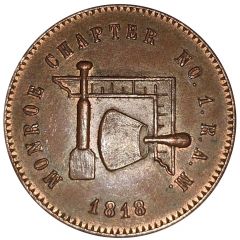 Masonic Token, Monroe Chapter, Detroit, MI, `One Penny`