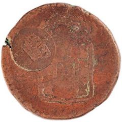 20 Réis - Luis I Countermark `CROWNED G.P.` over `15 Réis, Portuguese India`