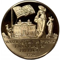Medal - History of the American Revolution Washington Unfurls First Flag of Freedom