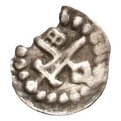 Denier Bracteate - Anonymous Sword left, key right and up
