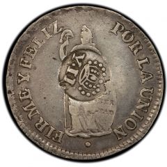 2 Reales - Isabella II Countermark on Peru 2 Reales
