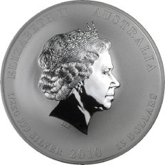 15 Dollars - Elizabeth II 4th Portrait - Year of the Tiger - Silver Bullion Coin