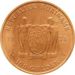 100 Gulden 1st Anniversary of Independence, Red Gold