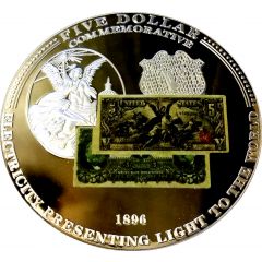 Token - 5 Dollars 1896 Banknote Presenting Light