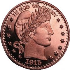 1 oz Copper Osborne Mint - Barber Half Dollar