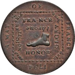 1/2 Penny Middlesex - Map of France