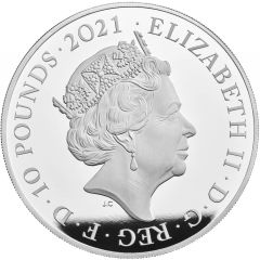 10 Pounds - Elizabeth II James Bond, Silver Piedfort