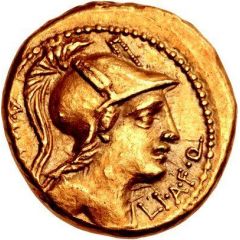 Aureus Manlia: Aulus Manlius, A·MAN LI·A·F·Q / L·SVLL·FE LI·DIC