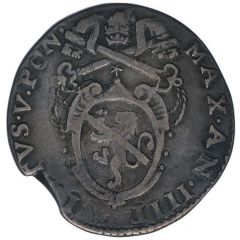 1 Testone - Sixtus V S.Peter, Arms