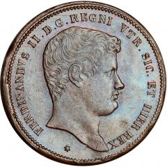 10 Tornesi - Ferdinando II 1st portrait