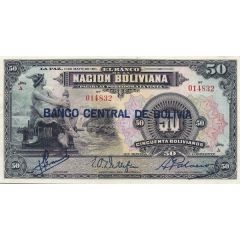 50 Bolivianos Overprinted on P# 110