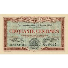 50 Centimes - Chambre de Commerce de Chambéry [73]