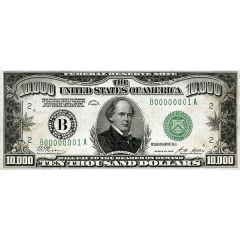 10 000 Dollars Federal Reserve Note, `Redeemable in Gold`