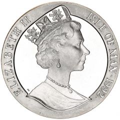 1 Crown - Elizabeth II Discovery of America - Flags, Silver Proof