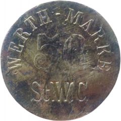 50 Pfennig Werth-Marke, Countermarked `St.W.C.`