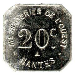 20 Centimes - Messageries de l`Ouest - Nantes [44]