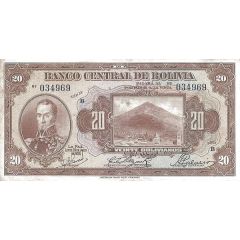 20 Bolivianos / 2 Bolivares