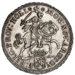 Ducaton `Silver Rider` Amsterdam; piedfort of double weight; lettered edge
