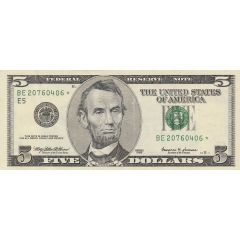 5 Dollars Federal Reserve Note, large portrait