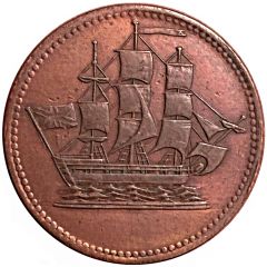 1/2 Penny Ships colonies and commerce - Bar ampersand