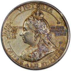 Medal - Victoria Diamond Jubilee; `Blessings of Peace`, silvered white metal