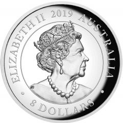 8 Dollars - Elizabeth II 6th Portrait - Koala - Silver Proof - High Relief