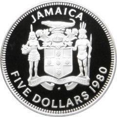 5 Dollars Norman W. Manley, silver, small type