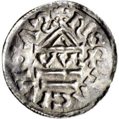 Denier - Henry II Regensburg mint, temple