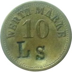 10 Pfennig Werth-Marke, Countermarked `LS`