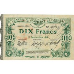 10 francs - Chambre de Commerce de Cambrai [59]