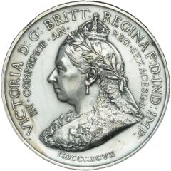 Medal - Victoria Diamond Jubilee; `The Royal Family`, silvered white metal