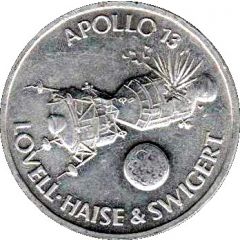 Shell Token - Man in Flight #21 - Lovell, Haise and Swigert, Apollo 13, 1970