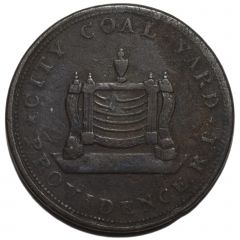 Hard Times Merchant Token - Ephraim A. Hathaway - City Coal Yard Providence, Rhode Island